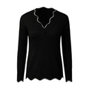 Leonie - Lässiger Langärmelig V Ausschnitt Strickpullover