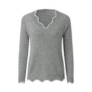 Leonie - Lässiger Langärmelig V Ausschnitt Strickpullover