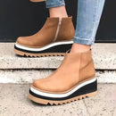Mila - Bequeme Keilabsatzstiefel mit seitlichem Reißverschluss
