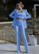 Mara - Lässiges dreiteiliges Set Anzug mit tailliertem Crop Top