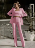 Mara - Lässiges dreiteiliges Set Anzug mit tailliertem Crop Top