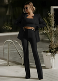 Mara - Lässiges dreiteiliges Set Anzug mit tailliertem Crop Top