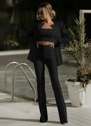 Mara - Lässiges dreiteiliges Set Anzug mit tailliertem Crop Top