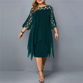 Vina – Elegantes Langarm Minikleid mit einzigartigem Ausgeschnittent Design und rundem Ausschnitt