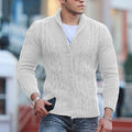 Alaric - Warmer Langarmpullover Schalkragen Pullover Mit Schaltflächen