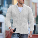 Alaric - Warmer Langarmpullover Schalkragen Pullover Mit Schaltflächen
