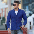 Alaric - Warmer Langarmpullover Schalkragen Pullover Mit Schaltflächen