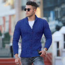 Alaric - Warmer Langarmpullover Schalkragen Pullover Mit Schaltflächen