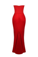 Clara - Ärmellos Strapless Korsett Maxikleid
