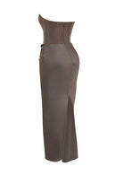 Clara - Ärmellos Strapless Korsett Maxikleid