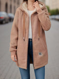 Emilia - Langärmelig Vlies Kapuze Jacke Mit Reißverschluß
