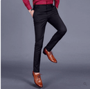 Carl - Schlanke Passform Elastischer Bund Hosen Mit Taschen