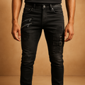Jaxon – Slim-Fit Jeans mit Reißverschlusstaschen und Schnallenriemen