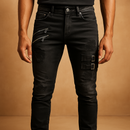 Jaxon – Slim-Fit Jeans mit Reißverschlusstaschen und Schnallenriemen
