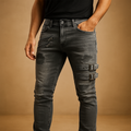 Jaxon – Slim-Fit Jeans mit Reißverschlusstaschen und Schnallenriemen
