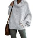 Lina - Laternenhülsen Kutte Nacken Pullover Mit Taschen