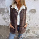 Mila - Warm Ärmellos Jacke Mit Knöpfen