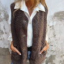 Mila - Warm Ärmellos Jacke Mit Knöpfen
