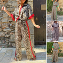 Marla – Zweiteiliges Set mit Leopardenmuster Hemd und weitem Bein Hose