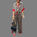 Marla – Zweiteiliges Set mit Leopardenmuster Hemd und weitem Bein Hose