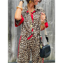 Marla – Zweiteiliges Set mit Leopardenmuster Hemd und weitem Bein Hose