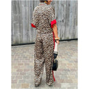 Marla – Zweiteiliges Set mit Leopardenmuster Hemd und weitem Bein Hose