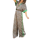 Marla – Zweiteiliges Set mit Leopardenmuster Hemd und weitem Bein Hose