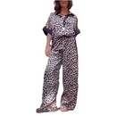 Marla – Zweiteiliges Set mit Leopardenmuster Hemd und weitem Bein Hose