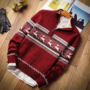 Carl - Langärmeliger Halber Reißverschluss Weihnachten Muster Pullover