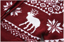 Carl - Langärmeliger Halber Reißverschluss Weihnachten Muster Pullover