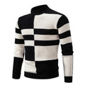 Leon - Langärmelig Rundhalsausschnitt Block Muster Strickpullover