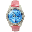 Madita – Stilvolle Uhr mit Wolfszifferblatt und gepolstertem verstellbarem Armband