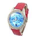 Madita – Stilvolle Uhr mit Wolfszifferblatt und gepolstertem verstellbarem Armband
