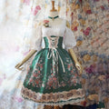 Angelika – Stilvolles Blumendirndlkleid mit Schürze und langen Ärmeln