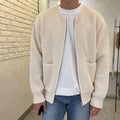 Hans - Langärmelig Gestrickte Strickjacke Mit Reissverschluss