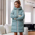 Clara - Langärmelig Reißverschluss Kapuze Jacke Mit Taschen