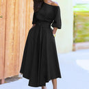 Wanda - Maxikleid mit Gurttasche und schulterfreiem Gestaltung