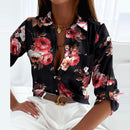 Sophia - Langärmelige Bluse mit Umlegekragen und einzigartigem Druckdesign