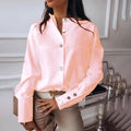 Klara - Luxuriöse Schlanke Passform Bluse mit langen Ärmeln und Knöpfen