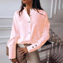 Klara - Luxuriöse Schlanke Passform Bluse mit langen Ärmeln und Knöpfen
