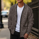 Claus - Langärmeliger Knöpfen Strickpullover Mit Taschen